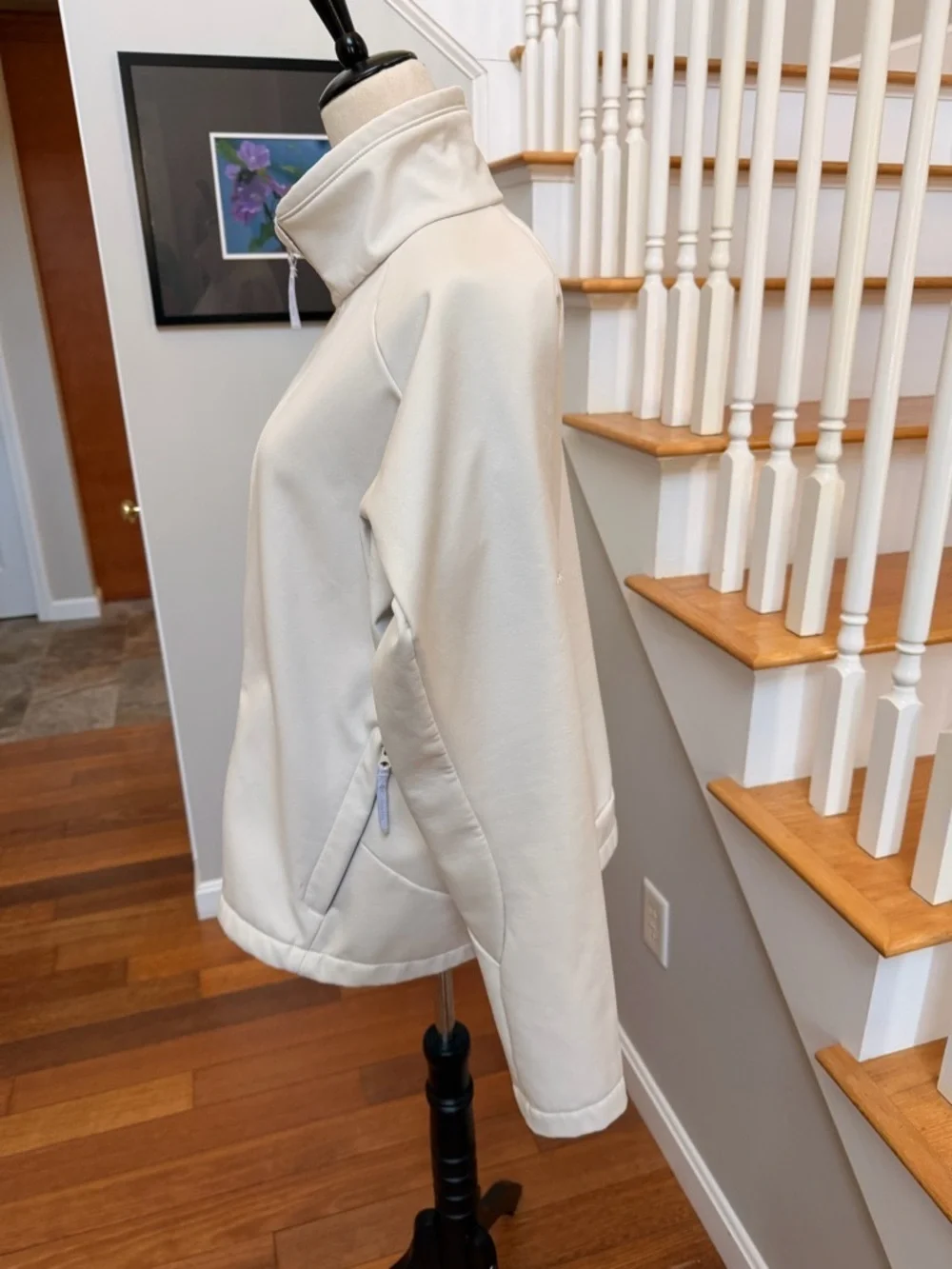 Columbia Women's XL Ivory Cream Full-Zip Softshell Jacket Lightweight Spring - Picture 2 of 9
